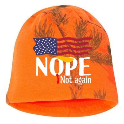 Nope Not Again Funny Trump Nope Not Again Trump Kati - Camo Knit Beanie