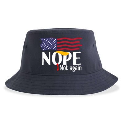 Nope Not Again Funny Trump Nope Not Again Trump Sustainable Bucket Hat