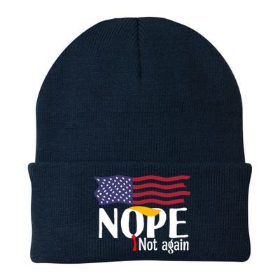 Nope Not Again Funny Trump Nope Not Again Trump Knit Cap Winter Beanie