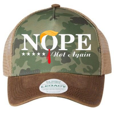 Nope Not Again Funny Trump Political Election 2024 Legacy Tie Dye Trucker Hat