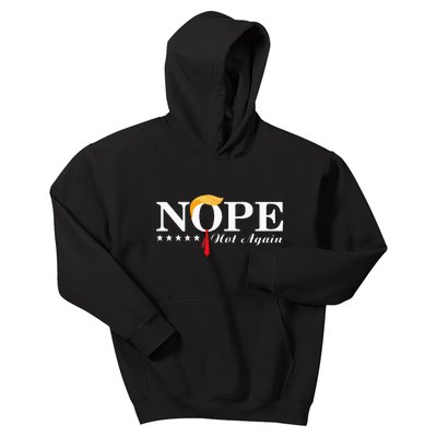 Nope Not Again Funny Trump Political Election 2024 Kids Hoodie