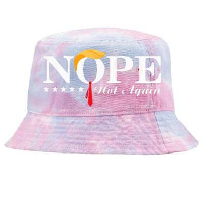 Nope Not Again Funny Trump Political Election 2024 Tie-Dyed Bucket Hat