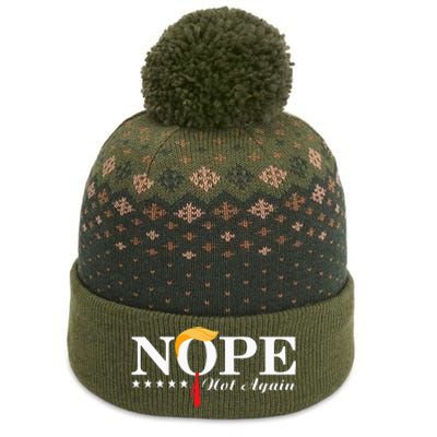 Nope Not Again Funny Trump Political Election 2024 The Baniff Cuffed Pom Beanie