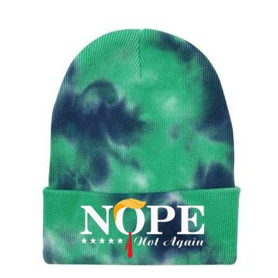 Nope Not Again Funny Trump Political Election 2024 Tie Dye 12in Knit Beanie