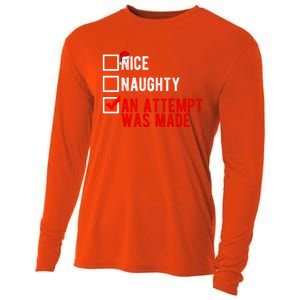 Nice Naughty An Attempt Was Made Christmas List Xmas Gift Cooling Performance Long Sleeve Crew