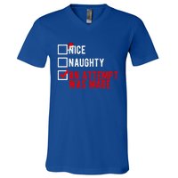 Nice Naughty An Attempt Was Made Christmas List Xmas Gift V-Neck T-Shirt