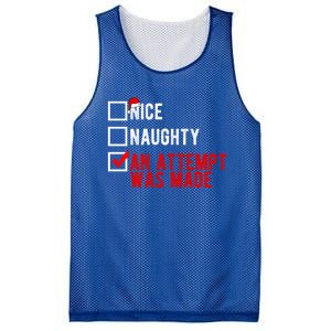 Nice Naughty An Attempt Was Made Christmas List Xmas Gift Mesh Reversible Basketball Jersey Tank