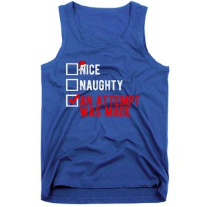 Nice Naughty An Attempt Was Made Christmas List Xmas Gift Tank Top