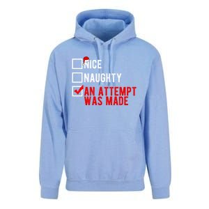 Nice Naughty An Attempt Was Made Christmas List Xmas Gift Unisex Surf Hoodie