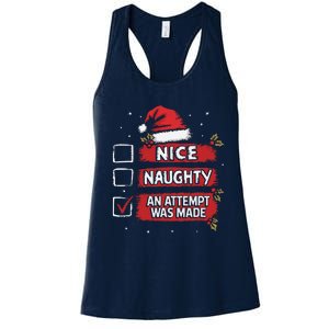 Nice Naughty An Attempt Was Made Christmas Xmas List Santa Women's Racerback Tank