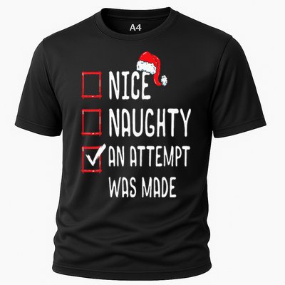 Nice Naughty An Attempt Was Made Christmas List Cooling Performance Crew T-Shirt