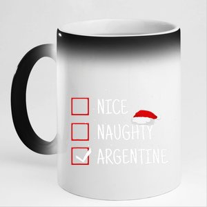 Nice Naughty Argentinian Christmas Checklist Argentina 11oz Black Color Changing Mug