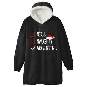 Nice Naughty Argentinian Christmas Checklist Argentina Hooded Wearable Blanket