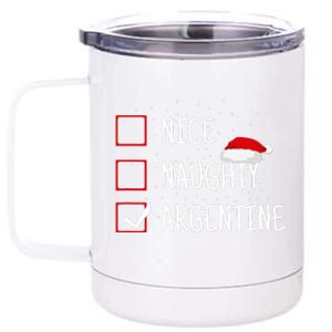 Nice Naughty Argentinian Christmas Checklist Argentina 12 oz Stainless Steel Tumbler Cup