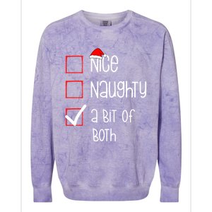 Nice Naughty A Bit Of Both Christmas List Xmas Santa Claus Gift Colorblast Crewneck Sweatshirt