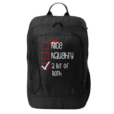 Nice Naughty A Bit Of Both Christmas List Xmas Santa Claus Gift City Backpack