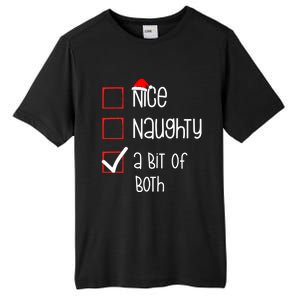 Nice Naughty A Bit Of Both Christmas List Xmas Santa Claus Gift Tall Fusion ChromaSoft Performance T-Shirt