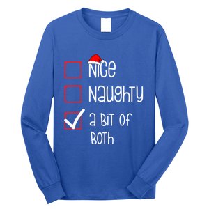 Nice Naughty A Bit Of Both Christmas List Xmas Santa Claus Gift Long Sleeve Shirt