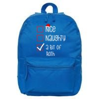 Nice Naughty A Bit Of Both Christmas List Xmas Santa Claus Gift 16 in Basic Backpack