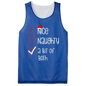 Nice Naughty A Bit Of Both Christmas List Xmas Santa Claus Gift Mesh Reversible Basketball Jersey Tank