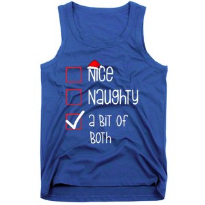 Nice Naughty A Bit Of Both Christmas List Xmas Santa Claus Gift Tank Top