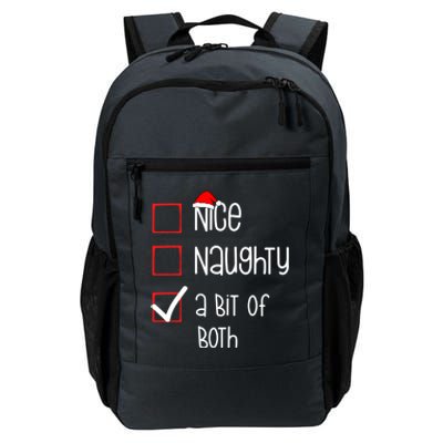 Nice Naughty A Bit Of Both Christmas List Xmas Santa Claus Gift Daily Commute Backpack