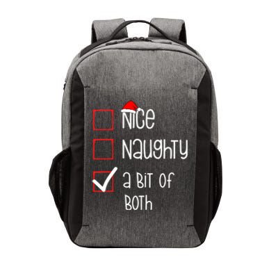 Nice Naughty A Bit Of Both Christmas List Xmas Santa Claus Gift Vector Backpack