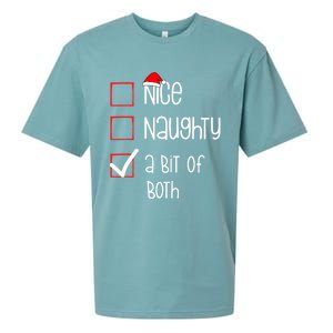 Nice Naughty A Bit Of Both Christmas List Xmas Santa Claus Gift Sueded Cloud Jersey T-Shirt