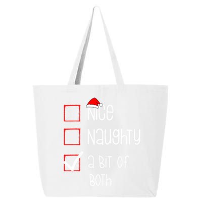 Nice Naughty A Bit Of Both Christmas List Xmas Santa Claus Gift 25L Jumbo Tote