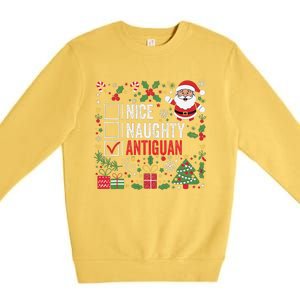 Nice Naughty Antiguan Christmas Antigua And Barbuda Premium Crewneck Sweatshirt