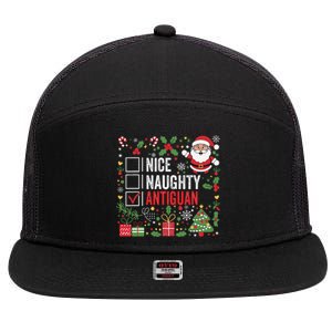 Nice Naughty Antiguan Christmas Antigua And Barbuda 7 Panel Mesh Trucker Snapback Hat