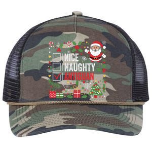 Nice Naughty Antiguan Christmas Antigua And Barbuda Retro Rope Trucker Hat Cap