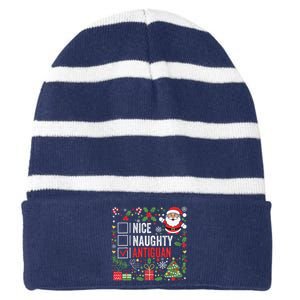 Nice Naughty Antiguan Christmas Antigua And Barbuda Striped Beanie with Solid Band