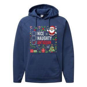 Nice Naughty Antiguan Christmas Antigua And Barbuda Performance Fleece Hoodie