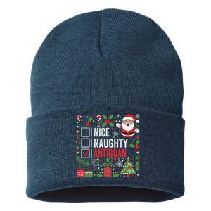 Nice Naughty Antiguan Christmas Antigua And Barbuda Sustainable Knit Beanie