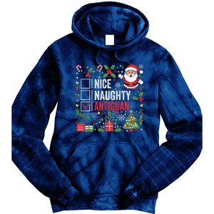 Nice Naughty Antiguan Christmas Antigua And Barbuda Tie Dye Hoodie