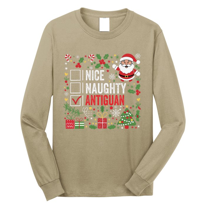 Nice Naughty Antiguan Christmas Antigua And Barbuda Long Sleeve Shirt