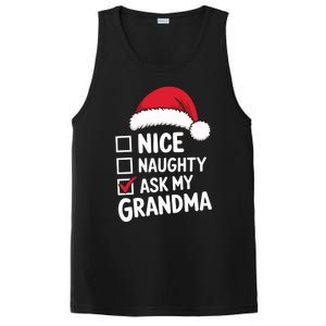 Nice Naughty Ask My Grandma Christmas List Xmas Gift PosiCharge Competitor Tank