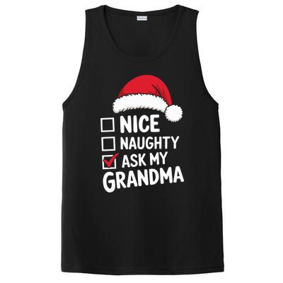 Nice Naughty Ask My Grandma Christmas List Xmas Gift PosiCharge Competitor Tank