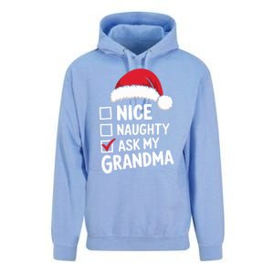 Nice Naughty Ask My Grandma Christmas List Xmas Gift Unisex Surf Hoodie