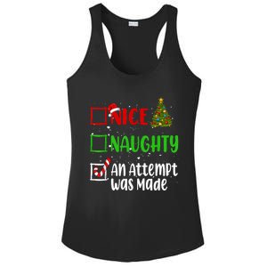 Nice Naughty An Attempt Was Made Christmas List Holiday Xmas Ladies PosiCharge Competitor Racerback Tank