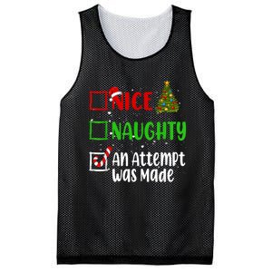 Nice Naughty An Attempt Was Made Christmas List Holiday Xmas Mesh Reversible Basketball Jersey Tank