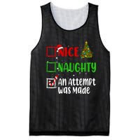 Nice Naughty An Attempt Was Made Christmas List Holiday Xmas Mesh Reversible Basketball Jersey Tank