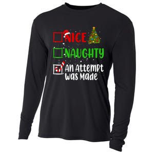 Nice Naughty An Attempt Was Made Christmas List Holiday Xmas Cooling Performance Long Sleeve Crew