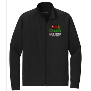 Nice Naughty An Attempt Was Made Christmas List Holiday Xmas Stretch Full-Zip Cadet Jacket