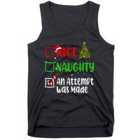 Nice Naughty An Attempt Was Made Christmas List Holiday Xmas Tank Top