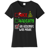 Nice Naughty An Attempt Was Made Christmas List Holiday Xmas Women's T-Shirt