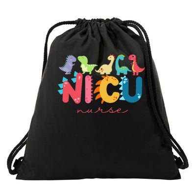 NICU Nurse Animal Nurse Appreciation Nicu Nurse Dinosaur Drawstring Bag