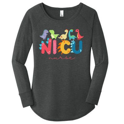 NICU Nurse Animal Nurse Appreciation Nicu Nurse Dinosaur Women's Perfect Tri Tunic Long Sleeve Shirt