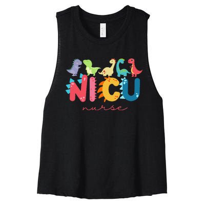 NICU Nurse Animal Nurse Appreciation Nicu Nurse Dinosaur Women's Racerback Cropped Tank